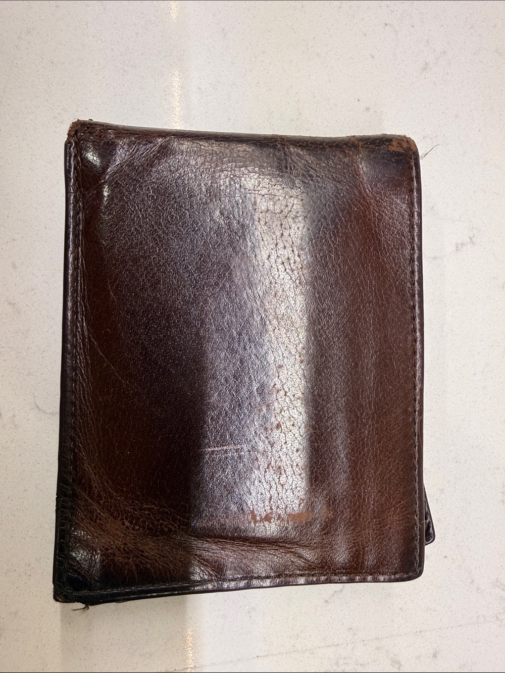 Coach Brown Leather Money Clip Wallet - Dark Brown Finish